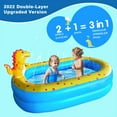 Movsou Dinosaur Inflatable Pool for Outdoor Fun, 67"x 41"x 32"H