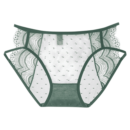 Fulorrnie Underwear for Women Comfort Cheeky High Waisted Seamless Panty Thong Waistband Banded Waist Stretchable Panties  Green  L