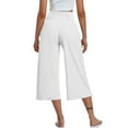 thumbnail image 5 of Mohiass Capri Pants for Women Summer Wide Leg Capri Pants with Pockets Tummy Control Yoga Capris Plus Size Cropped Pants White 2XL, 5 of 7