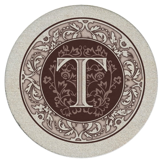 Thirstystone Monogram Letter T Natural Sandstone Coaster 4-Pack