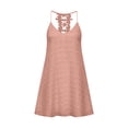 thumbnail image 7 of cocolona Womens Summer Halter Dress Sleeveless Ruffle Flowy Mini Dress Casual Solid Color Vacation Beach Sundress, 7 of 7