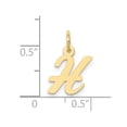 thumbnail image 2 of Auriga Fine Jewelry 10K Yellow Gold Script H Charm for Women (L-17 mm, W-11 mm), 2 of 6