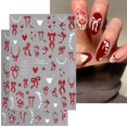 thumbnail image 2 of Pegatinas para uñas BSBTBZ, 4 hojas, calcomanías 3D de lazos y corazones, 2 of 9