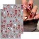 thumbnail image 2 of Pegatinas para uñas BSBTBZ, 4 hojas, calcomanías 3D de lazos y corazones, 2 of 9