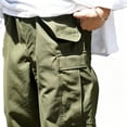 thumbnail image 3 of Men Multi Pocket Cargo Pants Relaxed Stretch Expandable Drawstring Waist S-XL, 3 of 8