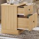 thumbnail image 3 of Yeshouse Mesita de noche moderna de 61 cm con diseño acanalado, mueble auxiliar pequeño con dos cajones y base curva estable, 3 of 8