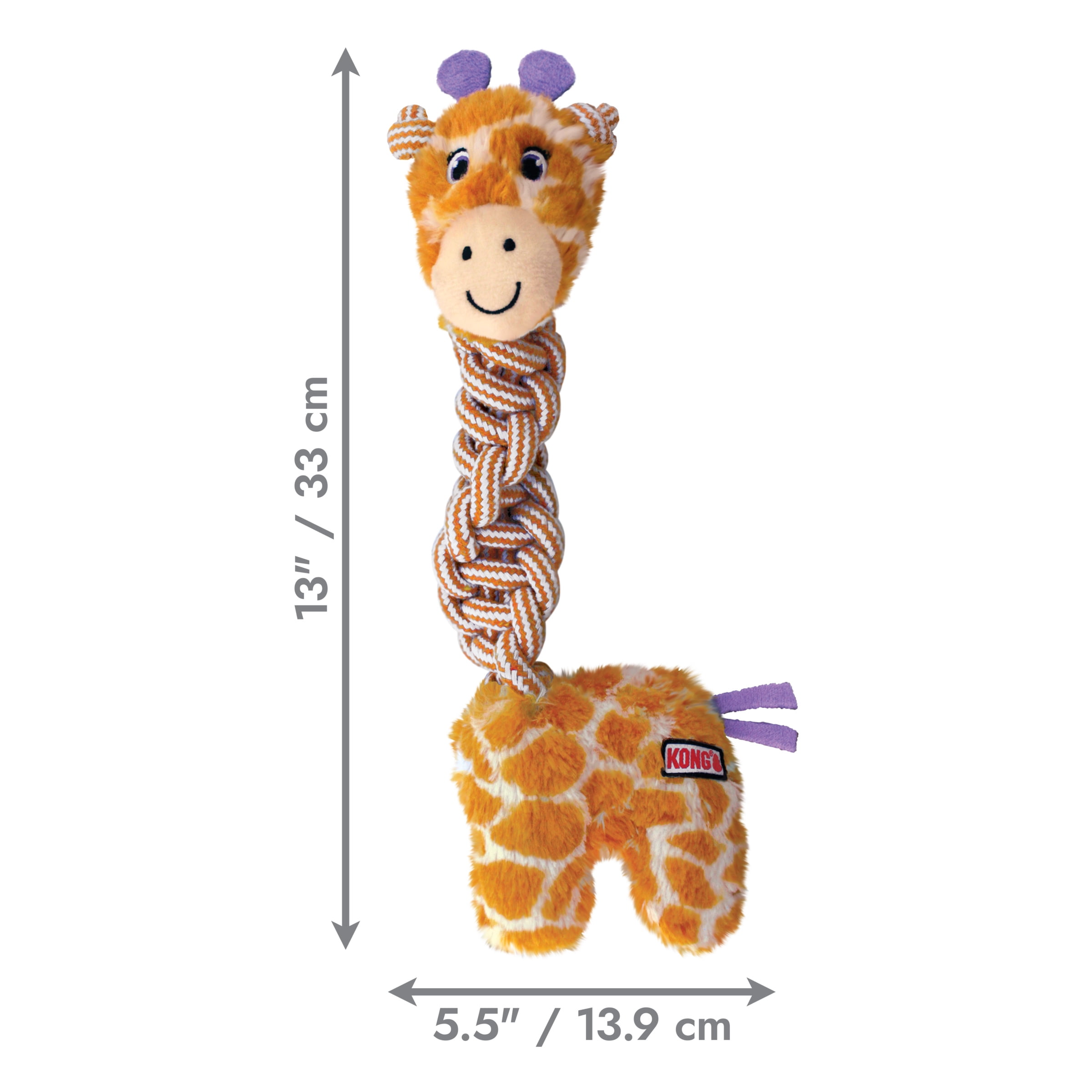 KONG® Knots Twists Squeaker Dog Toy, Giraffe, Medium/Large