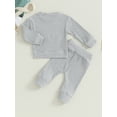 thumbnail image 3 of Infant Baby Boys Pants Set, Long Sleeve Crew Neck Sweatshirt with Elastic Waist Sweatpants, 3 of 8