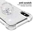 thumbnail image 2 of Funda para iPhone X/iPhone XS con Brillo Líquido Flotante, Purpurina, Parachoques y Anillo Giratorio Soporte, 2 of 5