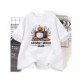 thumbnail image 1 of Spooky Movie Club T Shirt Funny Halloween Horror Fall Pumkin Graphic T Shirts Women Men Loose Cotton Short Sleeve Tees Clothes, 1 of 7