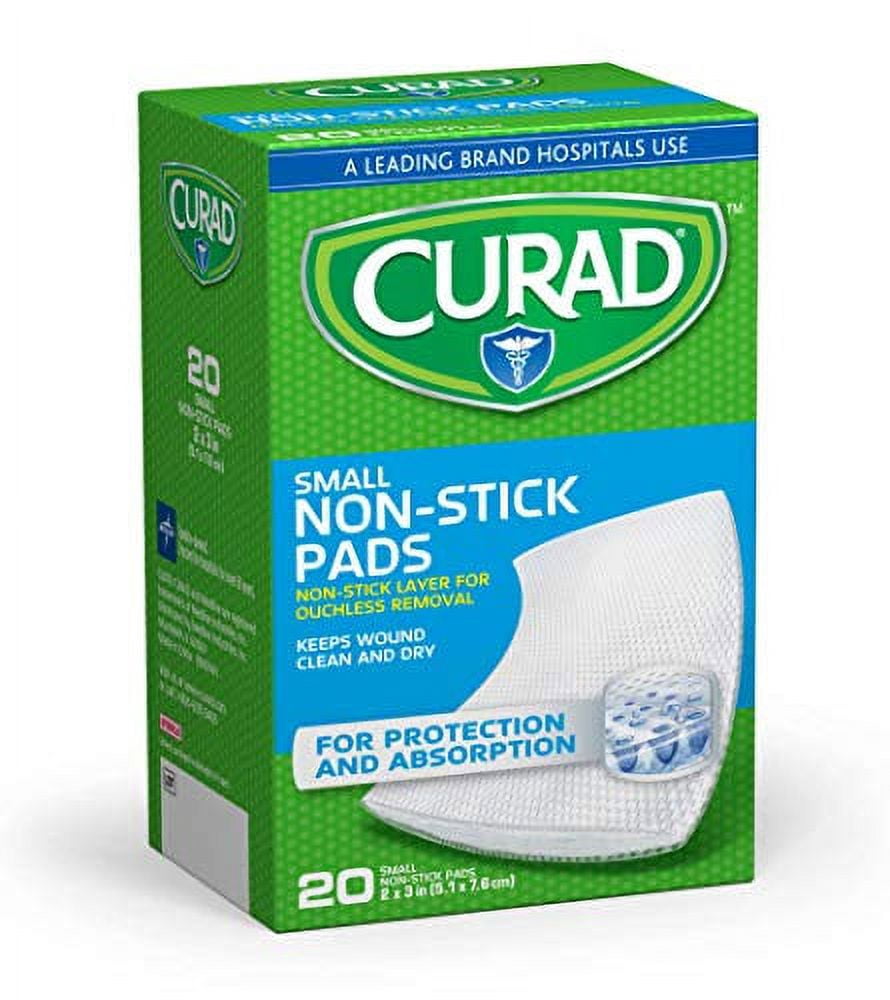 Curad Small Non-Stick Pads With Adhesive Tabs 2 Inches X 3 Inches 20 Each (Pack of 6)