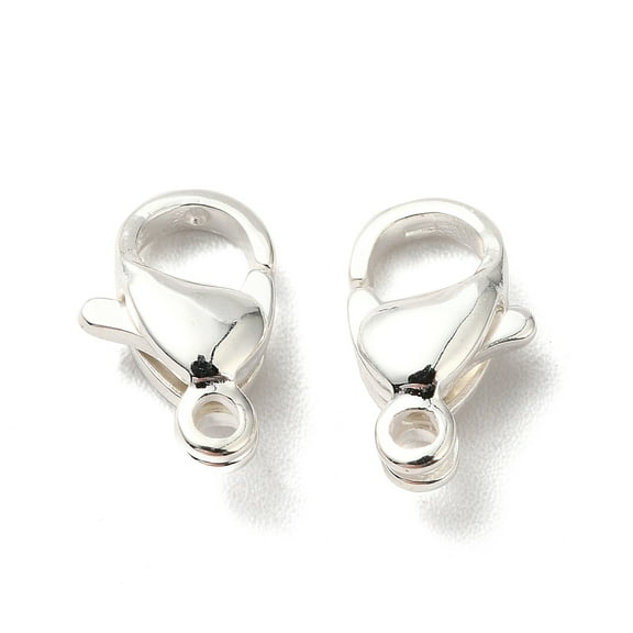 200pcs 304 Stainless Steel Lobster Claw Clasps 925 Sterling Silver Plated 10x6x3.5mm Hole: 1.2mm