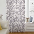 thumbnail image 6 of Purple Floral Leaf Sheer Curtains 72 Inches Long, Retro Farmhouse Plant Tree Branch Light Filering Curtains, Breathable Simi Curtain Privacy Drapes for Living Room Bedroom Window Treatment, 6 of 9