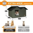 thumbnail image 6 of K&H Pet Products Heated Cat House for Outdoors Extra Wide Unheated Olive/Black 26.5 X 21.5 X 15.5 Inches, 6 of 10