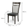 thumbnail image 6 of 5 Piece Dining Table Set, 4 Classic Style Solid Wood Warm Chairs with Round Dining Table, Kitchen Room Set, Espresso Color w PU Leather Cushions, 6 of 8