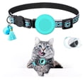 thumbnail image 1 of Cat Collar With Bell Adjustable Breakaway Collars Buckle And Silicone Air Tag Holder Case Compatible With Airtag Geometric Pattern Pet Collar, 1 of 3