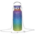 thumbnail image 1 of Botella de agua Diamond con cadena, 500 ml, rellenable, térmica, con purpurina al vacío Arcoíris, 1 of 7