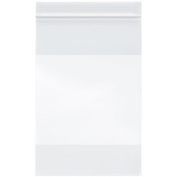 Plymor 6" x 9" (Case of 1,000), 2 Mil with White-Block Zipper Reclosable Plastic Bags