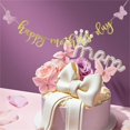 thumbnail image 3 of Diconna Happy Mother’s Day Banner, Shiny Letters Butterfly Wall Hanging Holiday Party Favor Photo Props, 3 of 8