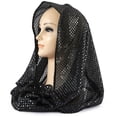 thumbnail image 4 of Yvsxxv Black Sequin Head Wrap Bandana, Sparkly Fashion Hair Scarf, 16.54*17.72inch, 4 of 7