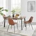 thumbnail image 2 of Home Square 5-Piece Set with Dining Table & 4 PU Dining Chairs in Brown, 2 of 20