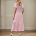 thumbnail image 4 of Maxi Dresses for Women, Square Neck Flutter Sleeve Smocked Dress with Pockets, for Various Occasions, 4 of 6