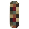 thumbnail image 3 of Ottomanson Non-Slip Rubberback Checkered 8.5" x 26" Indoor Oval Stair Treads, 14 Pack, Multicolor, 3 of 13