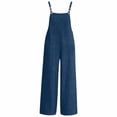 thumbnail image 4 of Avolia Women's Washed Denim Jumpsuit Sleeveless Wide Leg Casual Overalls Relaxed Fit Pant, 4 of 4