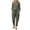 Army Green, variant on Women's Linen Top & Pants Set - Solid Color, Loose Fit, Drawstring Pants