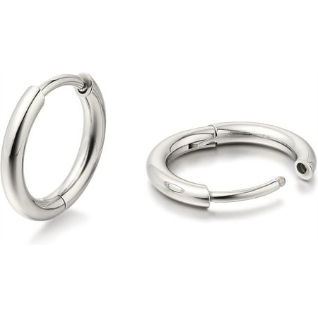 Limerencia Hypoallergenic earrings Titanium earrings hoop earrings G23 Implant Grade (12mm No stones))