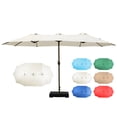 thumbnail image 6 of Aoodor 15ft Large Patio Umbrella with Base Stand, Outdoor Double-Sided Rectangle Umbrella - Beige, 6 of 9