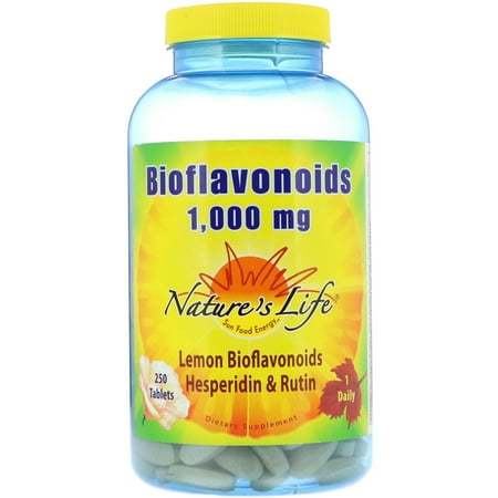 Natures Life Bioflavonoids 1000mg | Lemon Bioflavonoid Complex, Hesperidin & Rutin | Antioxidant for Healthy Capillaries & Vit C Absorption | 250 Ct