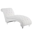 thumbnail image 3 of Miniyam 63.35" Fabric Tufted Armless Chaise Lounge, White, 3 of 12