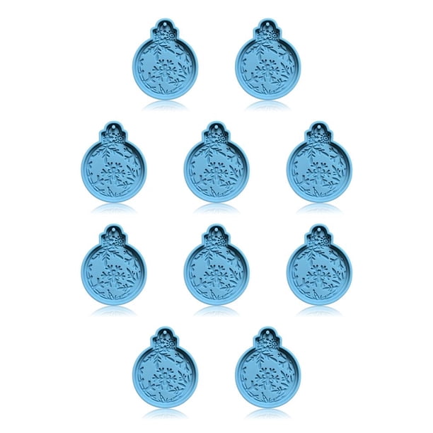Matsuzay Molde de resina de silicona para Navidad, moldes antiadherentes, molde temático de Navidad, decoraciones escolares para interiores, fundición Tipo 2 10piezas Matsuzay CBP181191