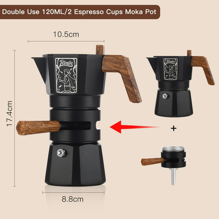 Bincoo Moka Express: Iconic Double-Valve System, Home Kitchen