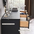 thumbnail image 5 of OKD 6 Drawer Dresser for Bedroom with Faux Marble Top, Modern Wood Chest of Drawers, Dresser Organizer, Dark Grey, 5 of 6