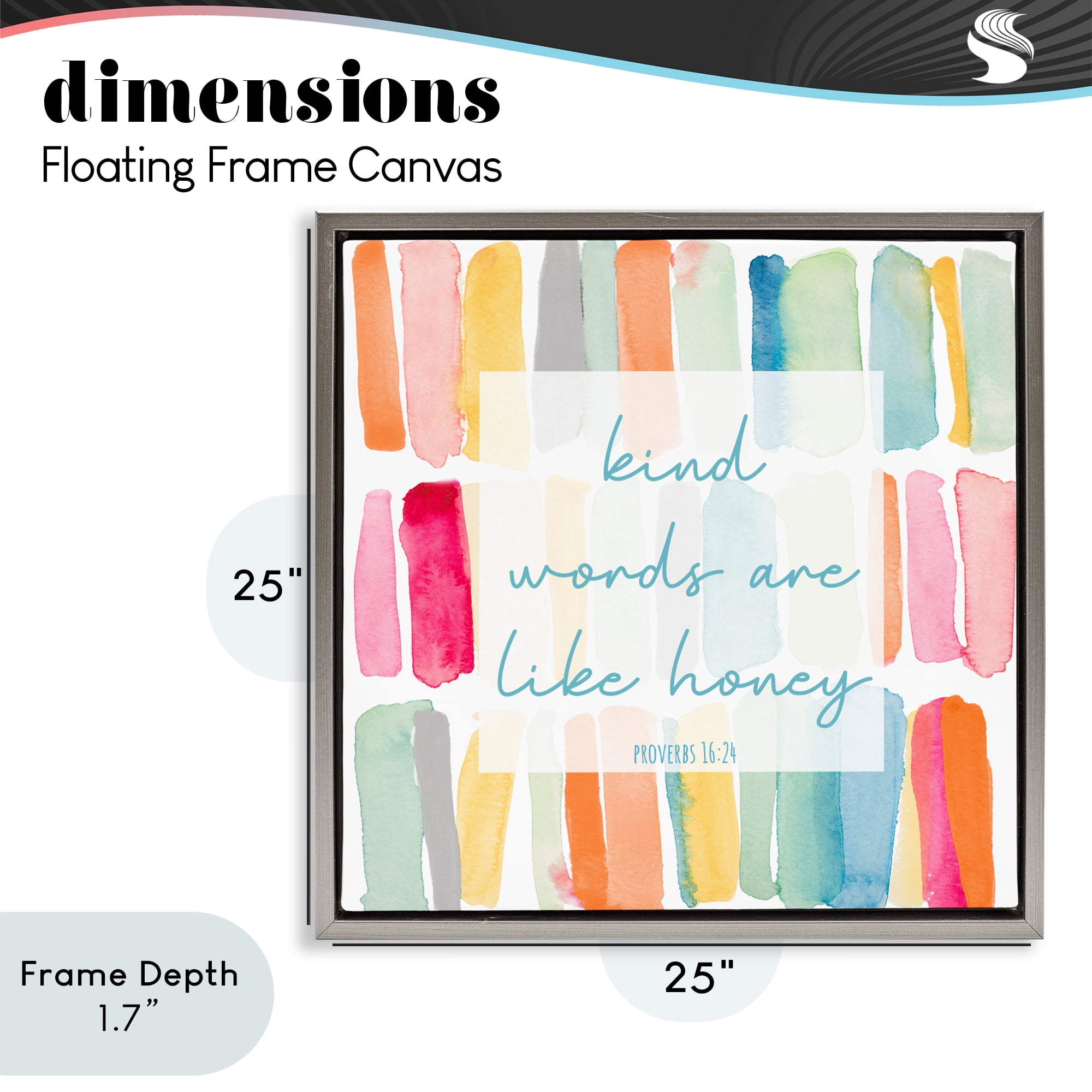 Stupell Industries Kind Words Are Like Honey Gray Framed Floater Canvas Wall Art, design by Lanie Loreth