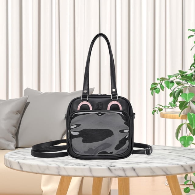 Mochila Ita Bag Perfecl Negro con Ventana Transparente