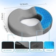 thumbnail image 2 of Donut Pillow Seat Cushion - Cooling Gel Donut Chair Cushions, Memory Foam Seat Cushion for Office & Home, Car Seat Cushion and Butt Pillow, Hemorrhoids Pillow and Tailbone Pain Relief, Light Grey, 2 of 14
