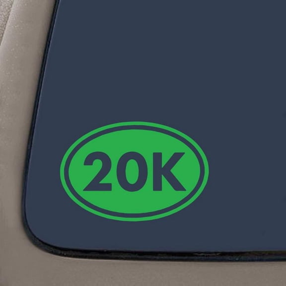 20K Vinyl Decal | 5.25-Inches By 3.5-Inches | Green | Car Truck Van SUV Laptop Macbook Wall Decals