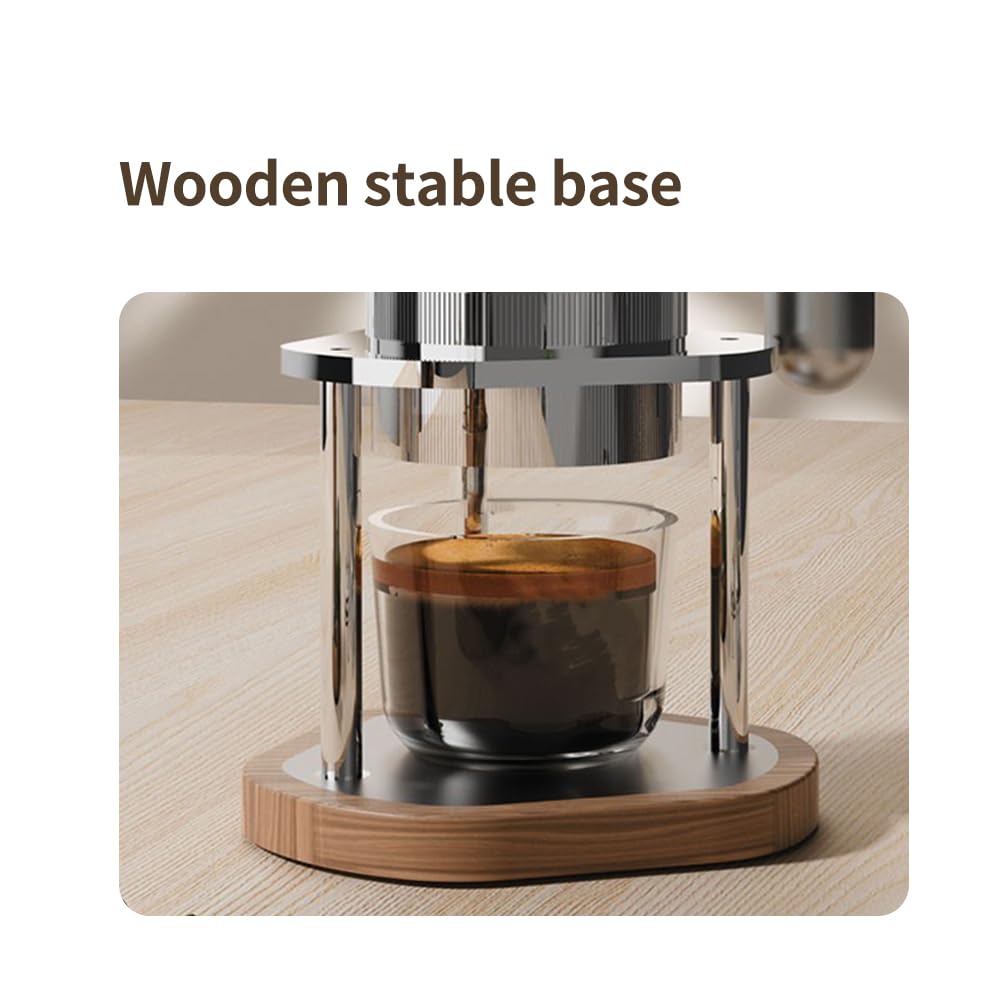 Portable Pneumatic Coffee Machine, Manual Air Pressure Espresso Maker, Compact for Camping Travel & Home Use, with Pressure Gauge, 58mm Portafilter