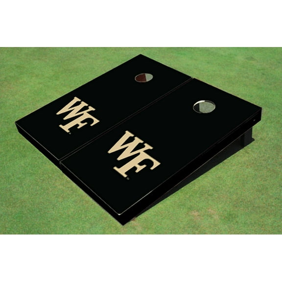 Wake Forest University Black Matching Solid Cornhole Boards