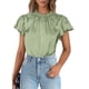 thumbnail image 1 of Blusa de Mujer PRETTYGARDEN Manga con Volantes Satén Menta L, 1 of 6