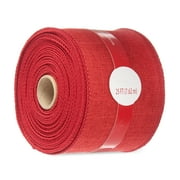 Holiday Time Ribbon, Red Linen, 25'