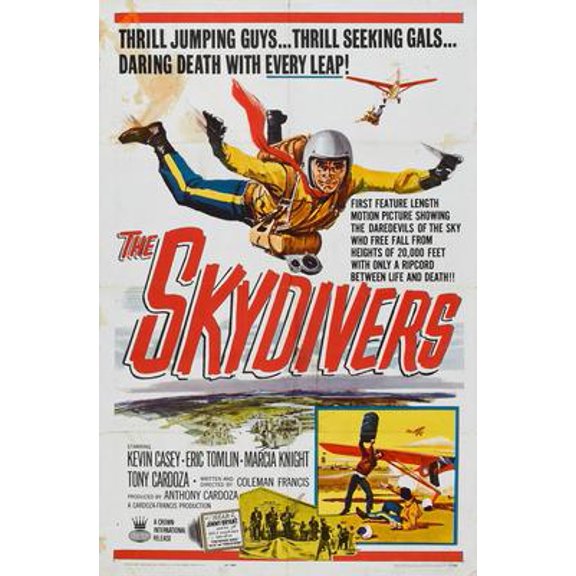 Skydivers The Movie Poster Print Art Decor Art Poster 24x36 Multi-Color Square Adults Poster Time