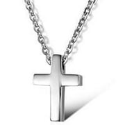 Sexy Sparkles Stainless Steel Cross Religious Pendant Necklace,Unisex, Silver-Tone 16" Chain or Children Boy Girl Teens