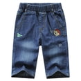 thumbnail image 2 of Gubotare Jorts for Teen Boys Y2K Baggy Jean Shorts Retro Pull On Denim Shorts Elastic Waist Loose Hip Hop Jorts Pockets Size 13-14 (Light Purple,13-14 Years), 2 of 6