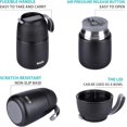 thumbnail image 3 of Insulated Thermo  Jar for Hot & Cold  for  Adult, 17 oz Soup Thermal Hot  Containers for Lunch, Triple Layer Insulation Stainless Steel  Jar with Spoon (Black), 3 of 6