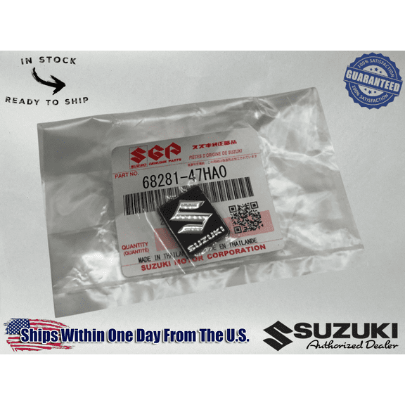 Suzuki Genuine OEM "S" EMBLEM FITS MUTIPLE BIKES CHECK FITMENT CHART 68281-47HA0
