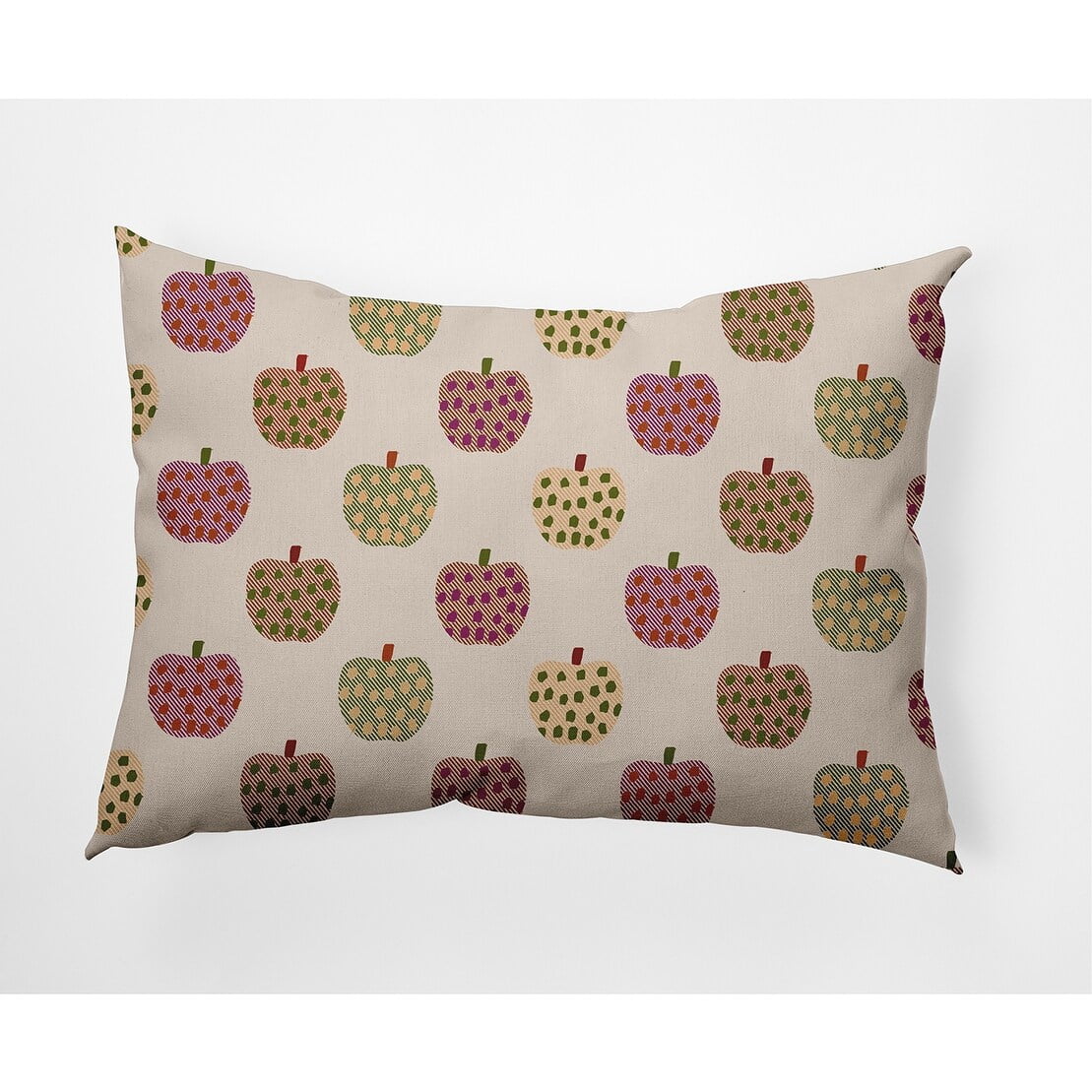 Simply Daisy 18" x 18" Apple Pattern Indoor/Outdoor Polyester Throw Pillow, Olive
